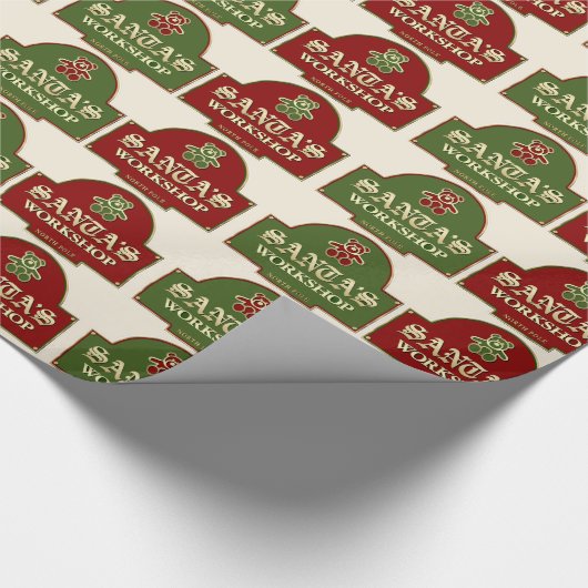 Santa's Workshop inpakpapier (Hoek)