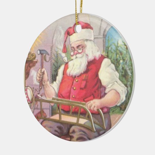 Santa's Workshop Keramisch Ornament (Links)