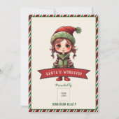 Santa's Workshop Klant Kerstvakantie Feest Kaart (Voorkant)