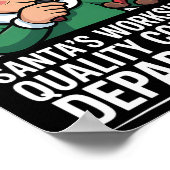 Santas Workshop Kwaliteitscontrole Kerstmis Kerstm Poster (Hoek)