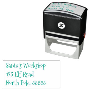 Santa's Workshop Mailing Address Kerstmis Zelfinktende Stempel