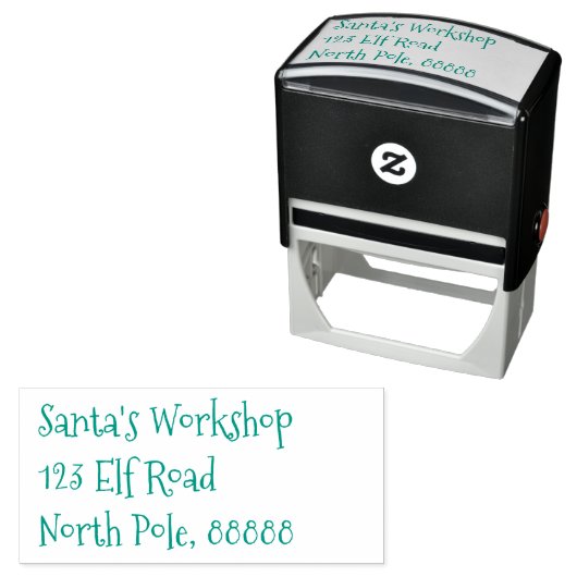 Santa's Workshop Mailing Address Kerstmis Zelfinktende Stempel (In situ)