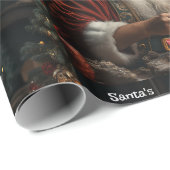 Santa's Workshop Naam van kind toevoegen Ai Cadeaupapier (Rol Hoek)