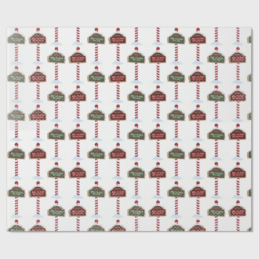 Santa's Workshop Noordpool Kerstmis Cadeaupapier (Vlak)