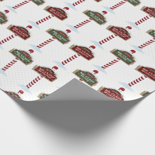 Santa's Workshop Noordpool Kerstmis Cadeaupapier (Hoek)