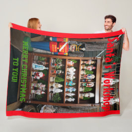 Santa's Workshop Nutcrackers Fleece Blanket Deken