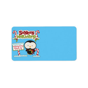 Santa's Workshop Penguin Etiket