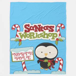 Santa's Workshop Penguin Fleece Deken