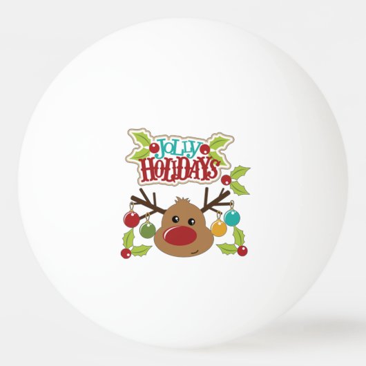 Santa's Workshop Penguin/Jolly-Feestdagen Pingpongbal (Achterkant)