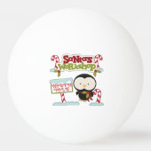 Santa's Workshop Penguin/Jolly-Feestdagen Pingpongbal (Voorkant)