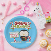 Santa's Workshop Penguin Papieren Bordje (Feest)