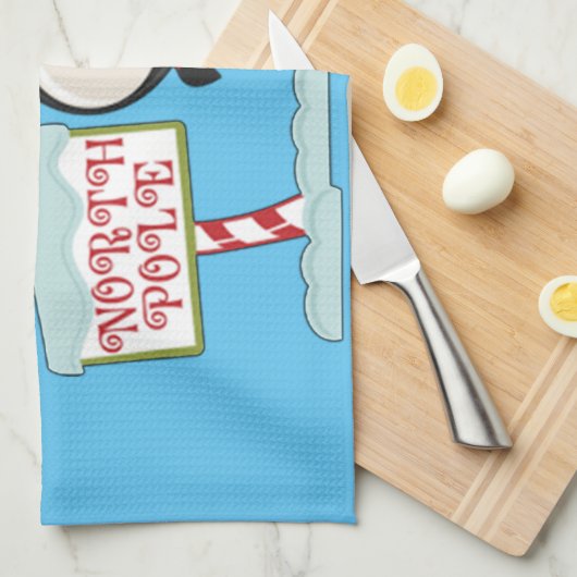 Santa's Workshop Penguin Theedoek (Quarter Fold)