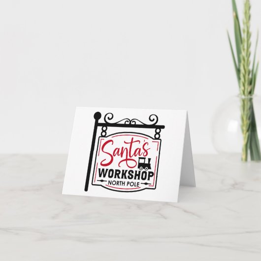 Santa's Workshop Sign Kaart (Voorkant)