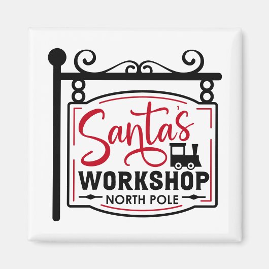 Santa's Workshop Sign Magneet (Voorkant)
