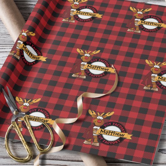 Santa's Workshop Speciale levering Rudolph voor ki Cadeaupapier