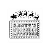 Santa's workshop speelgoed goedkeuringsstempel met rubberstempel (Afrduk)