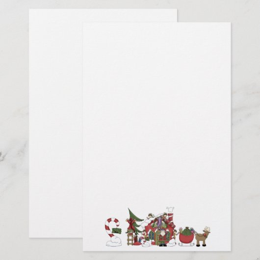 Santa's Workshop Stationery Briefpapier (Voorkant / Achterkant)