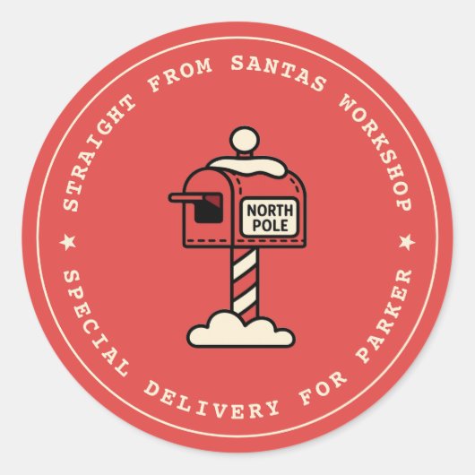 Santas Workshop Sticker | North Pole Delivery (Voorkant)
