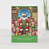 Santa's Workshop Vakantie Kaart (Voorkant)