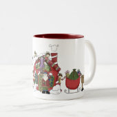 Santa's Workshop-vakantie-Mok Tweekleurige Koffiemok (Voorkant rechts)