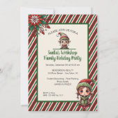 Santa's Workshop Vakantie Party Kaart (Achterkant)