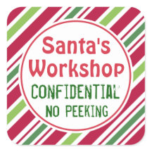 Santa's Workshop Vertrouwelijke Kerst stickers