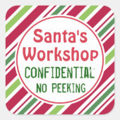 Santa's Workshop Vertrouwelijke Kerst stickers (Voorkant)
