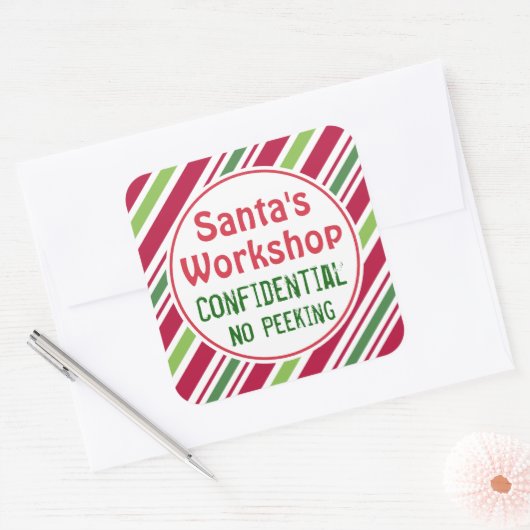 Santa's Workshop Vertrouwelijke Kerst stickers (Envelop)