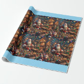 Santa's Workshop Wonderland Matte Wrapping Paper Cadeaupapier (Uitgerold)