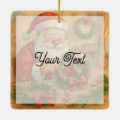 Santa's Workshop Wreath Maker Personalized Keramisch Ornament (Achterkant)