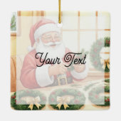 Santa's Workshop Wreath Maker Personalized Keramisch Ornament (Achterkant)
