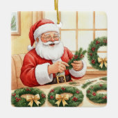 Santa's Workshop Wreath Maker Personalized Keramisch Ornament (Voorkant)