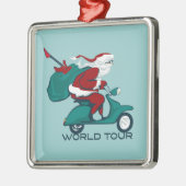 Santa's World Tour Scooter Metalen Ornament (Links)