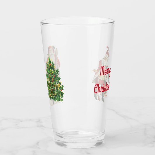 Santas Ye Old Kerstmis Pint Glass - Nostalgisch Glas (Links)
