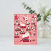 Santa's Yoga Workshop Kerst Briefkaart (Staand voorkant)