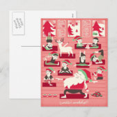 Santa's Yoga Workshop Kerst Briefkaart (Voorkant / Achterkant)
