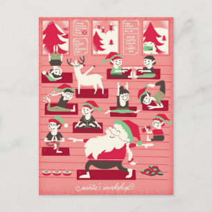 Santa's Yoga Workshop Kerst Briefkaart