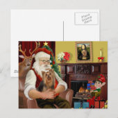 Santa's Yorkshire Terrier #7 Feestdagenkaart (Voorkant / Achterkant)