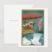 Santa's Zeppelin - Amerikaans patriottisme Feestdagenkaart (Voorkant / Achterkant)
