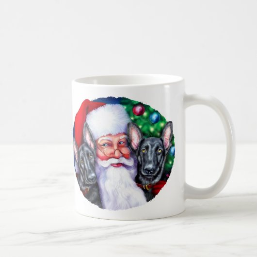Santa's zwarte duitse Sheperd Dogs Koffiemok (Rechts)