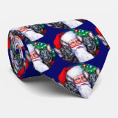 Santa's zwarte duitse Sheperd Dogs Stropdas (Opgerold)