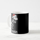 Santasaurus Dinosaur Skelet Kerstmis T Rex Koffiemok (Voorkant links)
