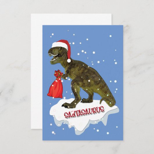 Santasaurus kerstKaart personaliseren (Voorkant / Achterkant)
