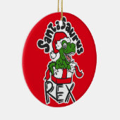 Santasaurus Rex Keramisch Ornament (Rechts)