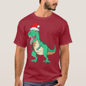 Santasaurus Rex TRex-kerstpyjama Dinosaur T-shirt (Voorkant)
