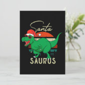 Santasaurus Trex Dino Kerstmis Dinosaurus  C Kaart (Staand voorkant)