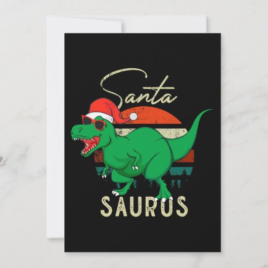Santasaurus Trex Dino Kerstmis Dinosaurus  C Kaart (Achterkant)