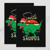 Santasaurus Trex Dino Kerstmis Dinosaurus  C Kaart (Voorkant / Achterkant)