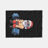 Santashred Grappige Kerstman Meme Kerstmis Gym Bod Fleece Deken (Voorkant (Horizontaal))