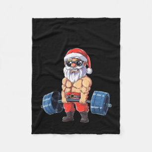 Santashred Grappige Kerstman Meme Kerstmis Gym Bod Fleece Deken